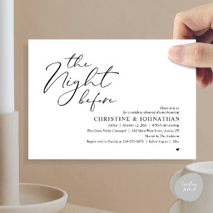 The Night Before Wedding Rehearsal Romantic Dinner Invitation