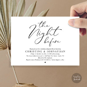 The Night Before Wedding Rehearsal Romantic Dinner Invitation