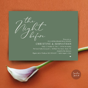 The Night Before Wedding Rehearsal Romantic Dinner Invitation