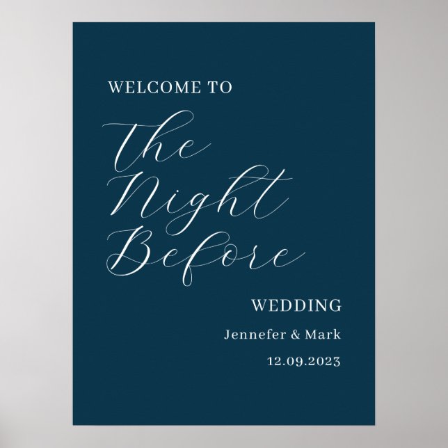 The Night Before Wedding Rehearsal Welcome Poster (Front)