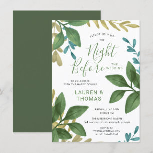 The Night Before Wedding Watercolor Foliage Invite