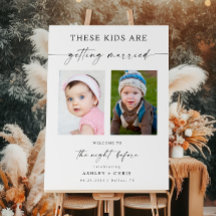The Night Before Welcome Sign With Photo These Kid