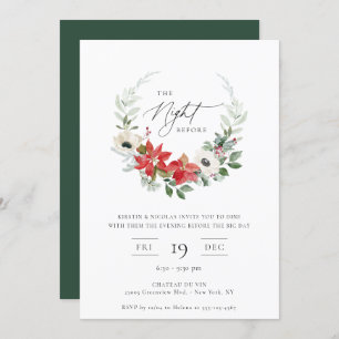 The Night Before Winter Botanical Floral Wreath Invitation