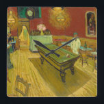 The Night Cafe, 1888 by Vincent van Gogh Square Wall Clock<br><div class="desc">Vincent van Gogh - The Night Cafe,  1888. 
Vincent Willem van Gogh (1853-1890) was a Dutch Post-Impressionist painter who posthumously became one of the most famous and influential figures in Western art history.</div>