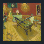 The Night Cafe, 1888 by Vincent van Gogh Square Wall Clock<br><div class="desc">Vincent van Gogh - The Night Cafe, 1888.
Vincent Willem van Gogh (1853-1890) was a Dutch Post-Impressionist painter who posthumously became one of the most famous and influential figures in Western art history.</div>