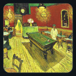 The Night Cafe by Vincent van Gogh, Square Sticker<br><div class="desc">The Night Cafe,  fine art painting by Vincent van Gogh</div>