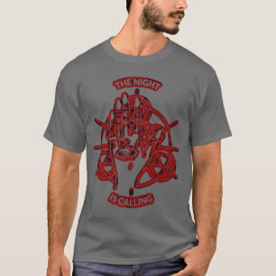 The Night Is Calling Bohemian Black Red Designer11 T-Shirt
