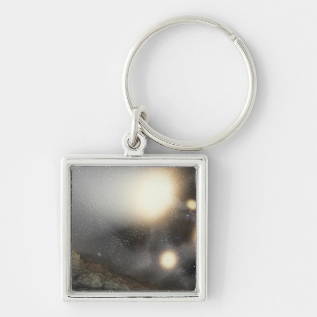 The night sky as seen from a hypothetical plane key ring (Front)