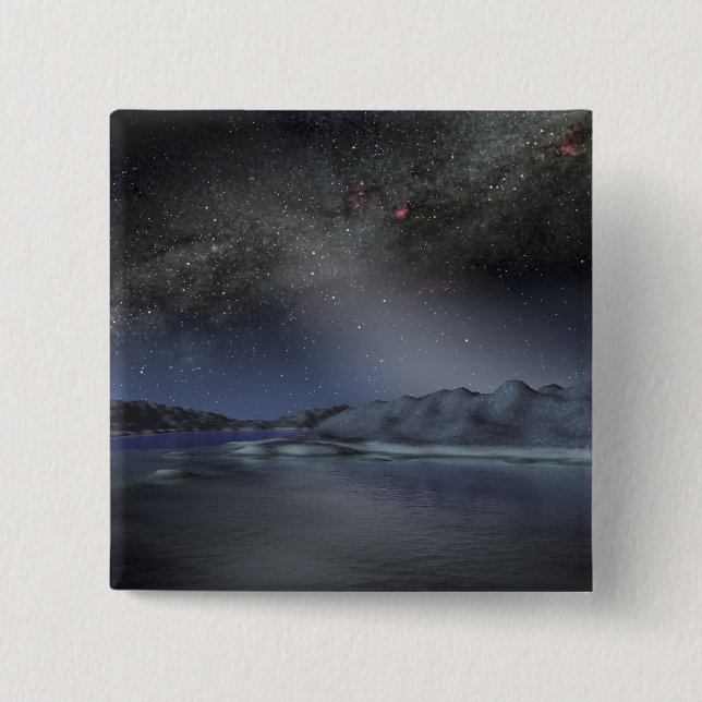 The night sky from a hypothetical alien planet 2 15 cm square badge (Front)