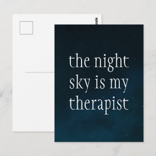 The Night Sky is my Therapist Dark Skies Goth Postcard