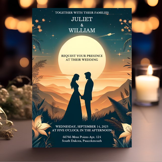 The Night Sunset Stars Moon Cloud Twilight Wedding Invitation (Creator Uploaded)