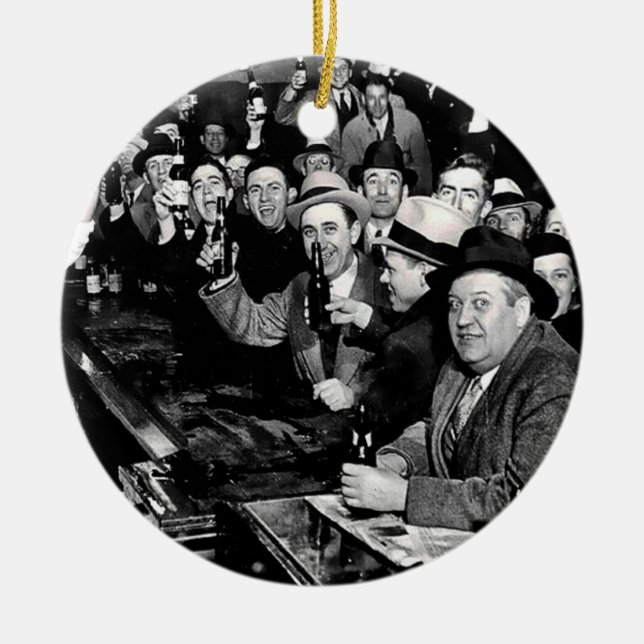 The Night The Prohibition Ended Ceramic Tree Decoration (Front)
