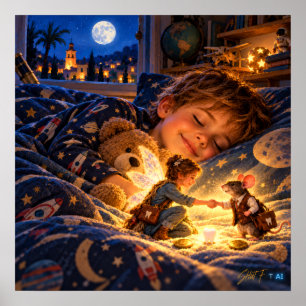 The Night the Tooth Fairy Came – Magical Boys Room Poster