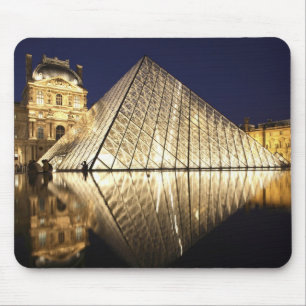 The night view of the glass Pyramid of Musee du Mouse Mat