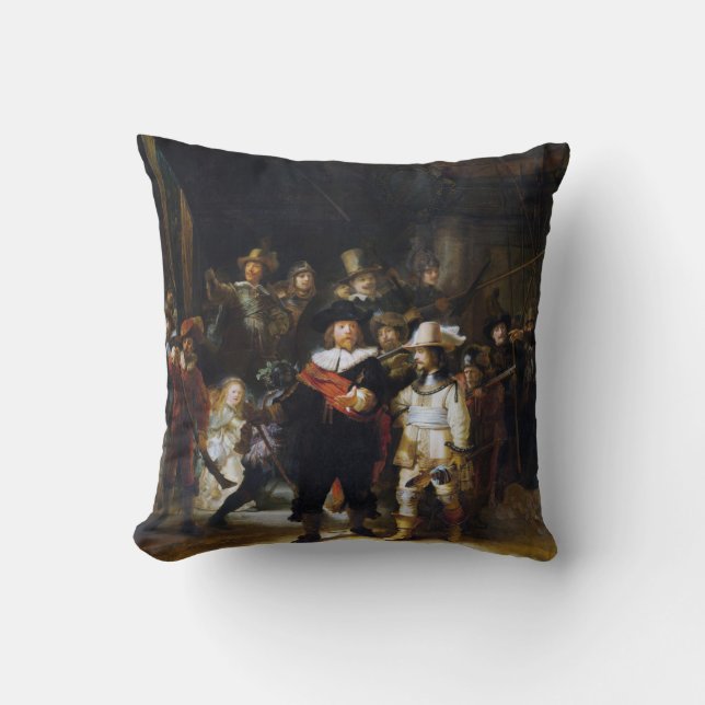 The Night Watch, Rembrandt, 1642 Cushion (Front)