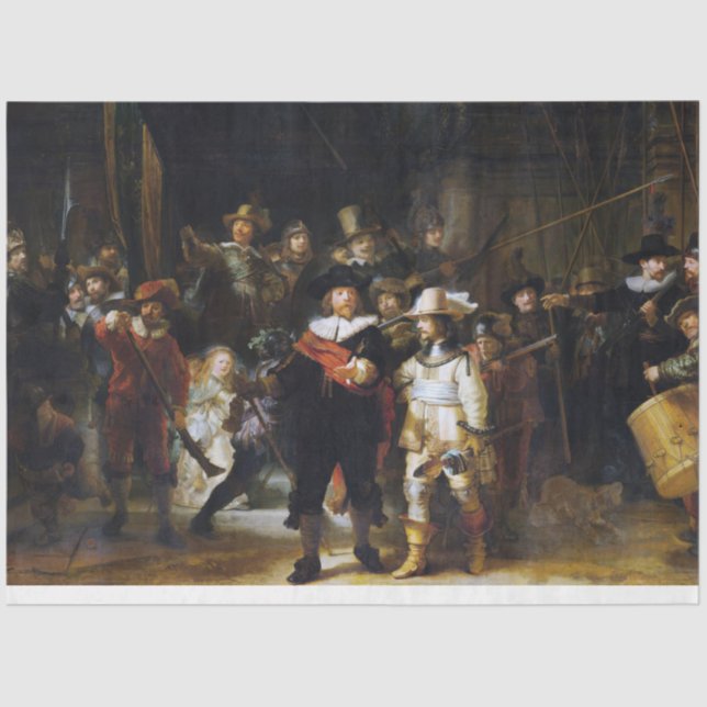 The Night Watch, Rembrandt, 1642 Tissue Paper (Front)