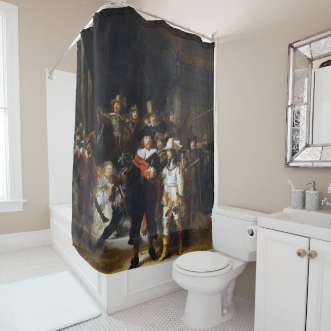 The Night Watch, Rembrandt Shower Curtain (In Situ)