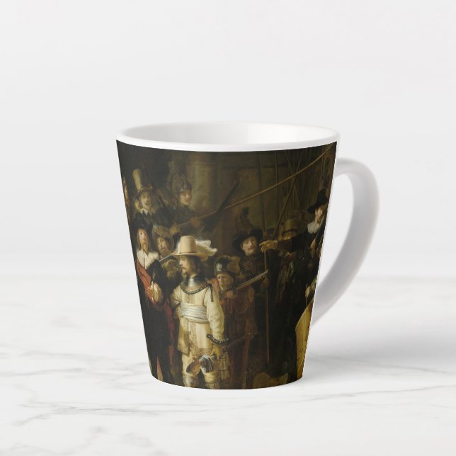The Night Watch-Rembrandt Small Latte Mug (Right Angle)
