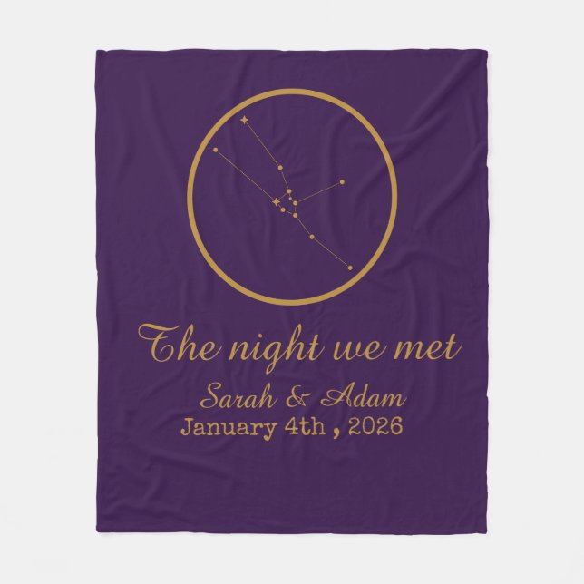 The Night We Met Star Map –Celestial love design Fleece Blanket (Front)
