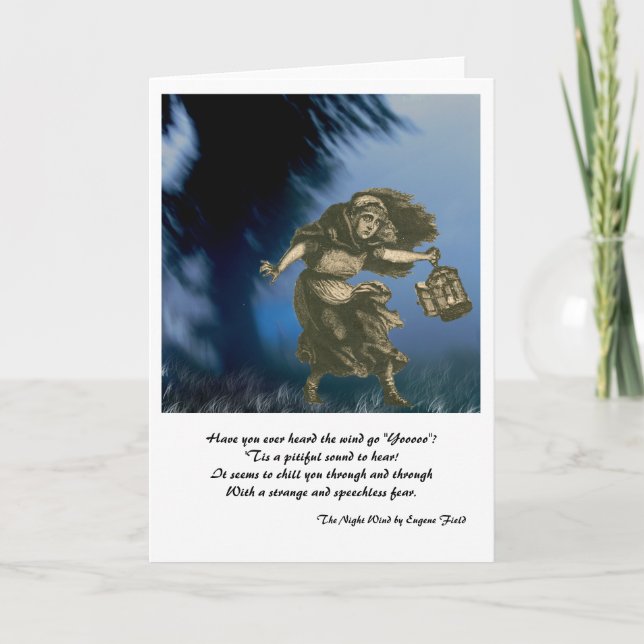 The Night Wind Halloween Fall Greeting Card (Front)