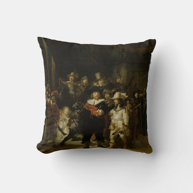 The Nightwatch by Rembrandt van Rijn "Nachtwacht" Cushion (Front)