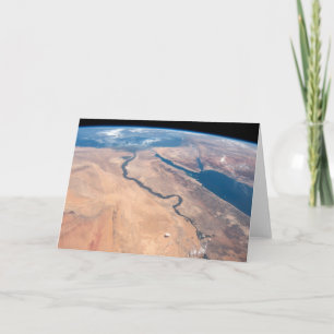 The Nile River, Red Sea And Mediterranean Sea. Card