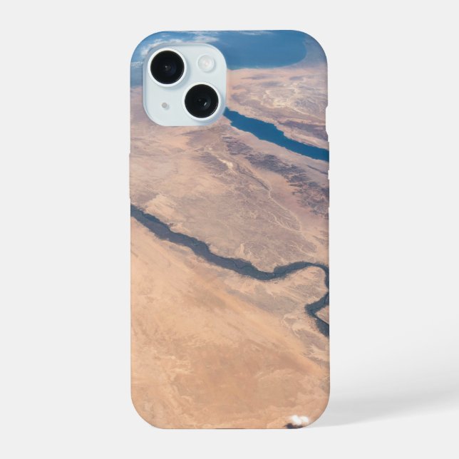 The Nile River, Red Sea And Mediterranean Sea. iPhone 15 Case (Back)