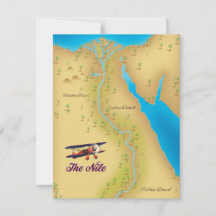 The Nile vintage style old map poster
