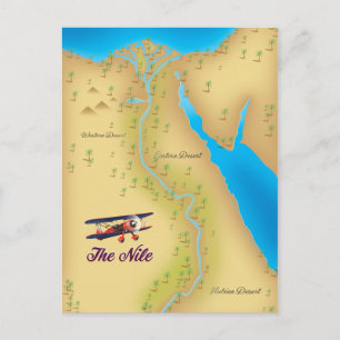 The Nile vintage style old map poster Postcard