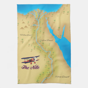 The Nile vintage style old map poster Tea Towel