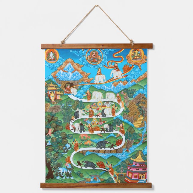  The Nine Mental Abidings Samatha Hanging Tapestry (Front)