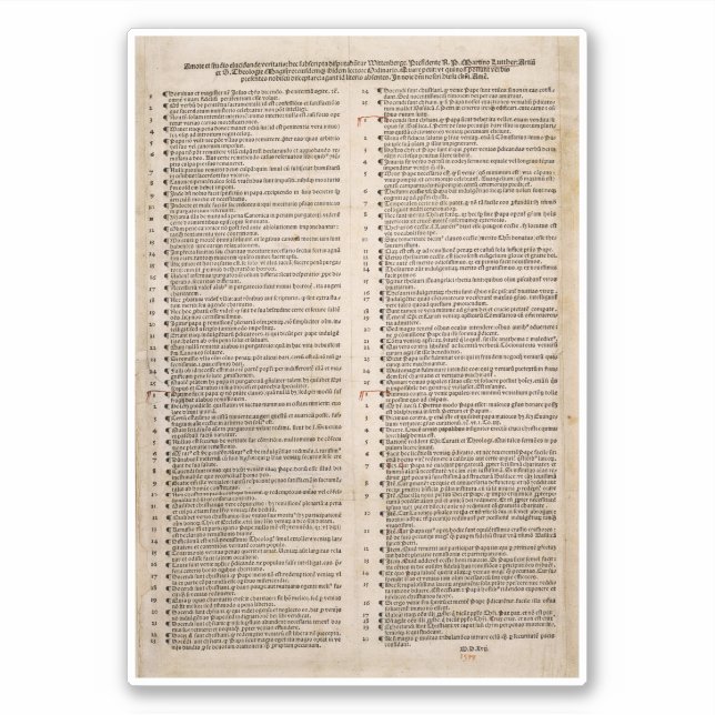 The Ninety-five Theses (Martin Luther) (Front)