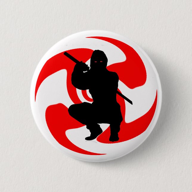 THE NINJA STRIKES 6 CM ROUND BADGE (Front)