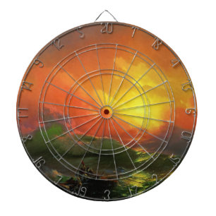 The Ninth Wave (Stormy Sea with Red Sunset) Dartboard