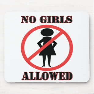 The no symbol pictogram No Girls Allowed Mouse Mat