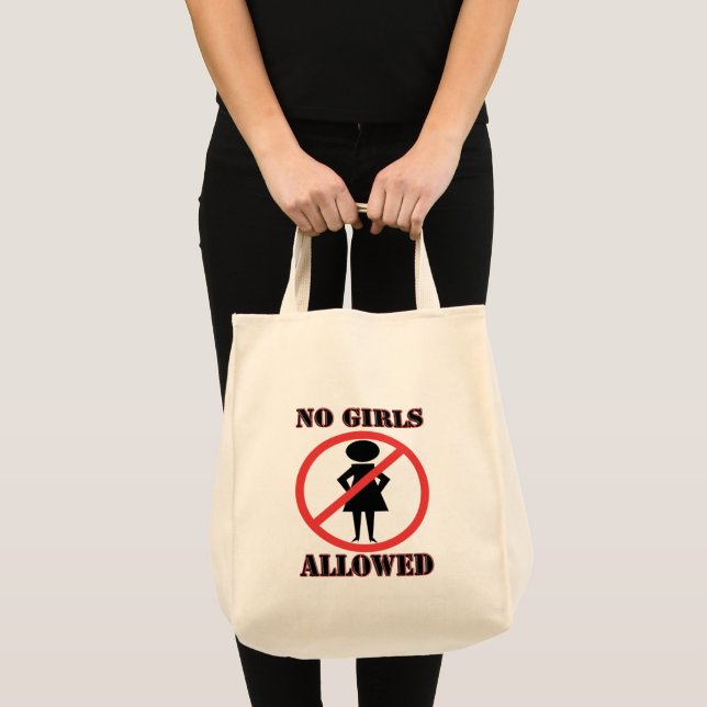 The no symbol pictogram No Girls Allowed Tote Bag (Front (Product))
