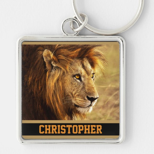 The Noble Lion Photograph Key Ring (Front)