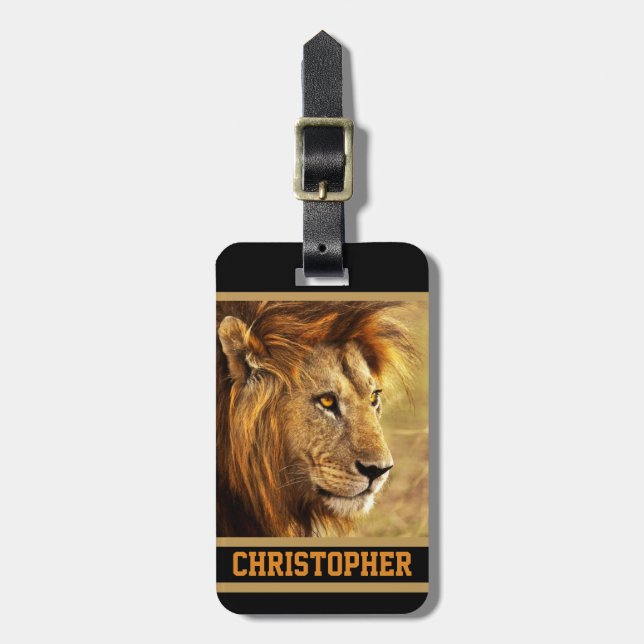 The Noble Lion Photograph Luggage Tag (Front Vertical)