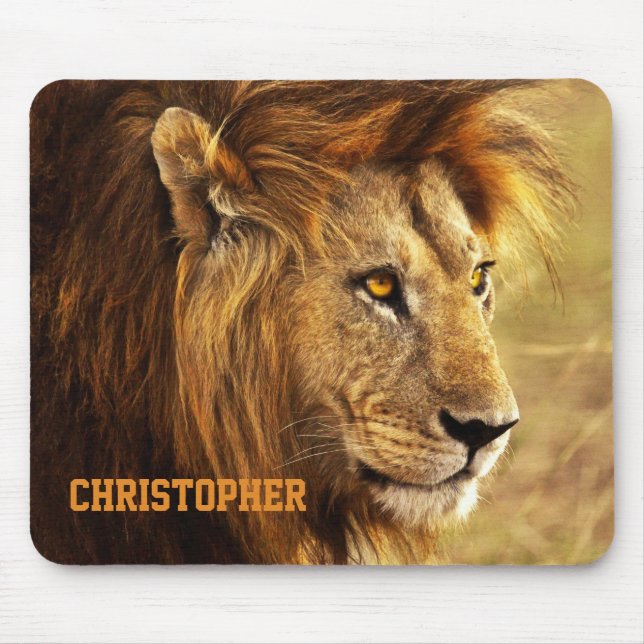 The Noble Lion Photograph Mouse Mat (Front)