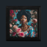 The Nobles: Empress Belinzia Gift Box<br><div class="desc">The genre of African American art you're describing could be a vibrant and regal representation of historical figures adorned in imperial clothing, set against a backdrop of diverse and colourful flowers. This artistic expression captures a rich tapestry of cultural heritage, celebrating the majestic history of African royalty and noble bloodlines....</div>