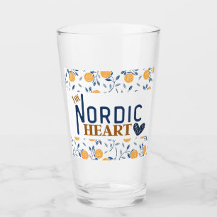The Nordic Heart  Blue and Yellow Pint Glass