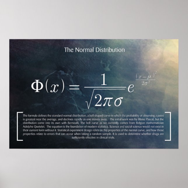 The Normal Distribution - Math Poster (Front)