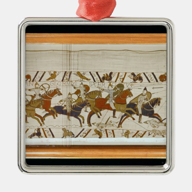The Norman cavalry attacks the English Metal Tree Decoration (Front)
