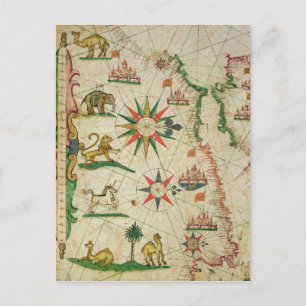 The North African Coast, from a nautical atlas Postcard