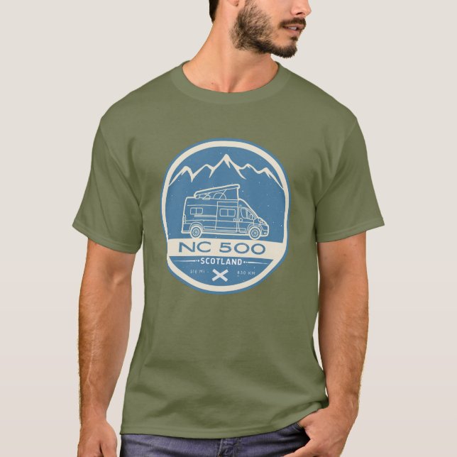 The North Coast 500 on carvan nc 500 T-Shirt (Front)