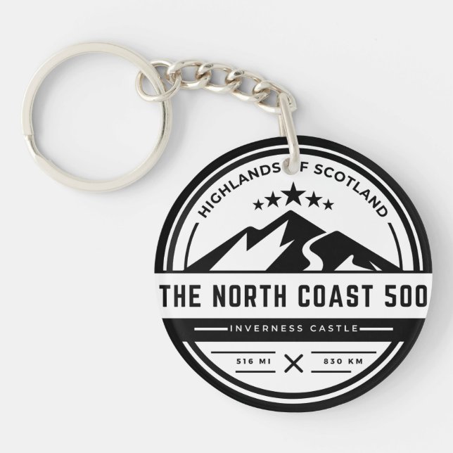The North Coast 500 scotland adventure nc 500 gift Key Ring (Front)