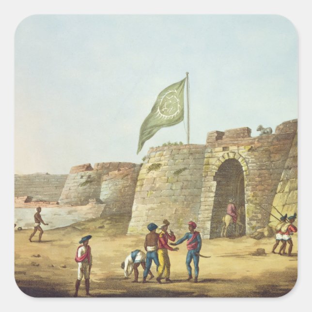 The North Entrance into the Fort of Bangalore, pla Square Sticker (Front)