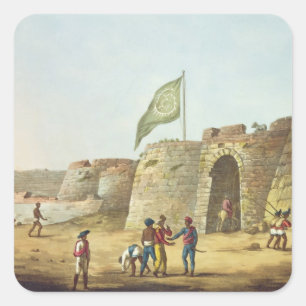 The North Entrance into the Fort of Bangalore, pla Square Sticker