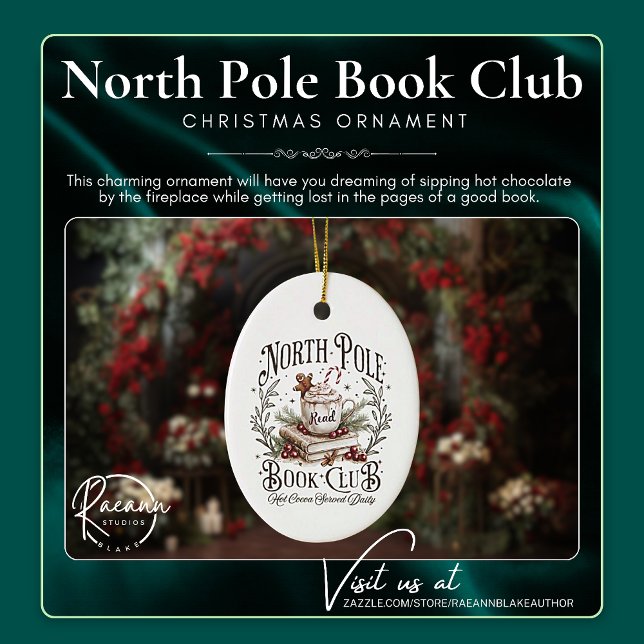 The North Pole Book Club Oval Christmas Ornament (Creator Uploaded)