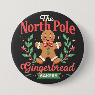 The North Pole Gingerbread Bakery Christmas 7.5 Cm Round Badge